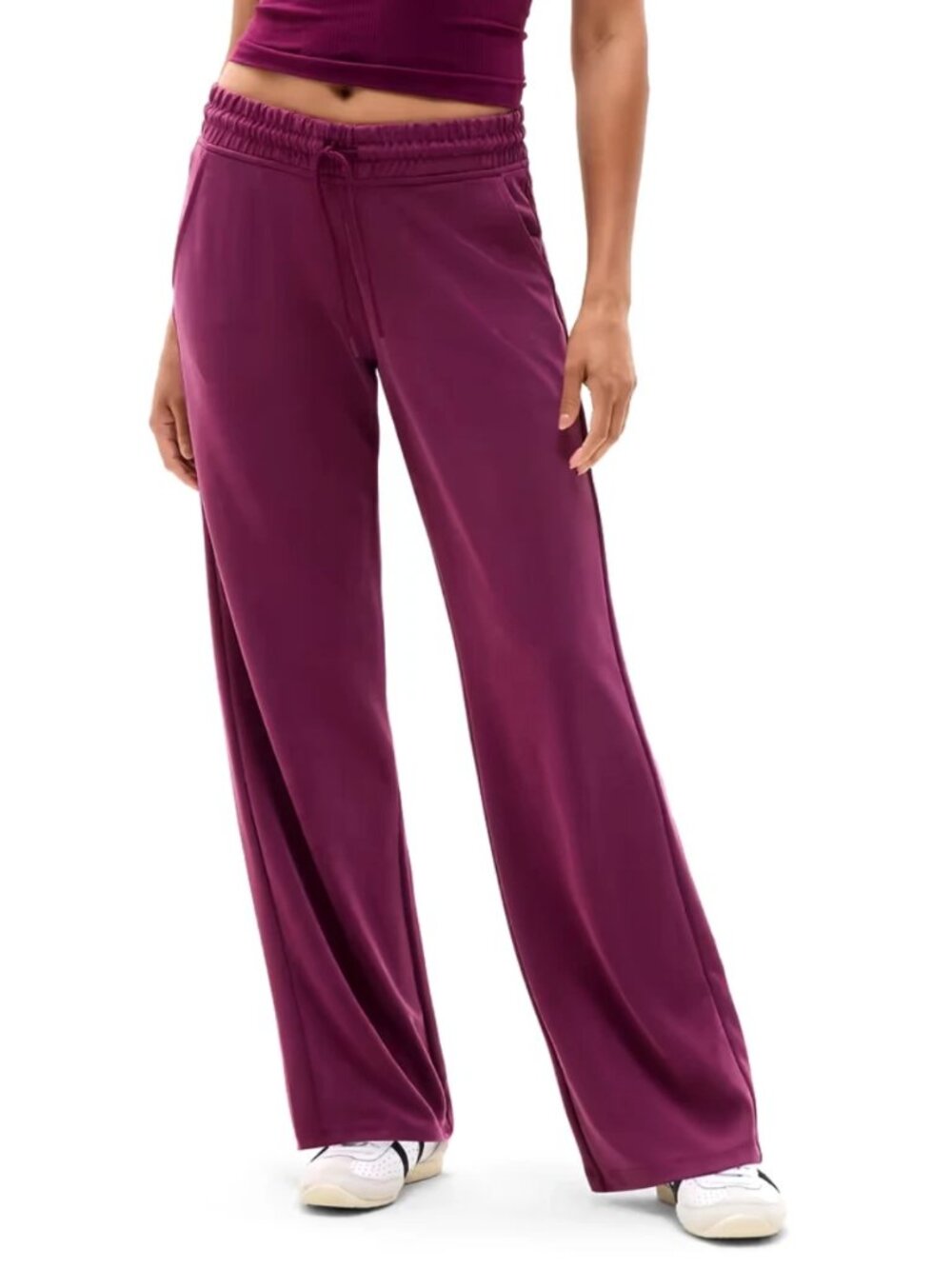 Seasoft Mid Rise Straight Pant Plum Medium